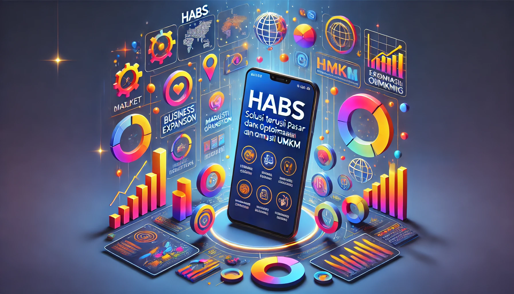 HABS adalah platform revolusioner yang membantu pelaku UMKM untuk mengakses pasar yang lebih luas dengan memanfaatkan Big Data Publik. Dengan aplikasi HABS, pemilik usaha kecil dan menengah dapat menemukan calon konsumen, pengecer, dan pemasok dengan mudah hanya melalui smartphone mereka. HABS bukan hanya alat pemasaran, tetapi juga jembatan menuju peluang bisnis baru dan strategi pemasaran yang lebih efektif.